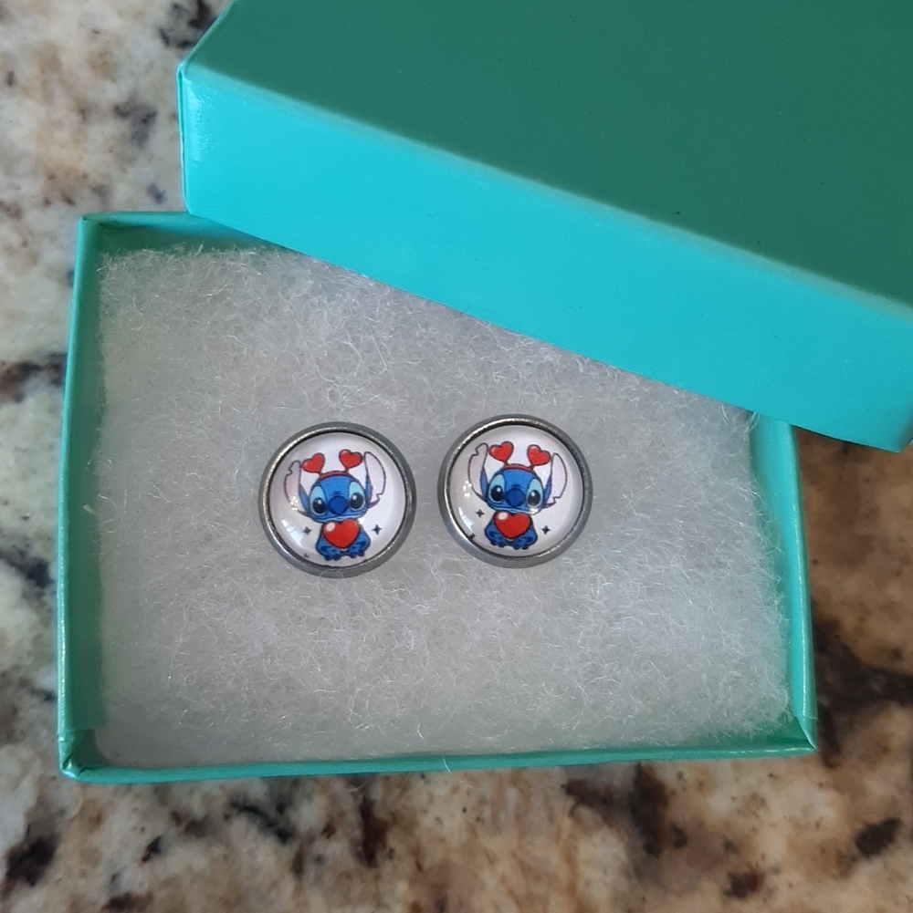 Cute Cartoon Earrings with Hearts